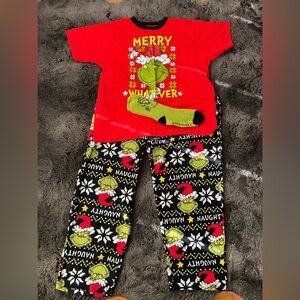 Dr. Seuss Grinch Pajama 3 Piece Set Size XL